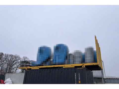 BDF Wechselbrücke Plattform 8m Länge mit Holzbelag