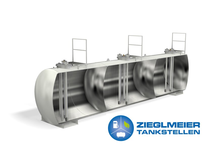 Edelstahltank 40.000l - EN 12285-2 oberirdisch dw Ø 2500mm