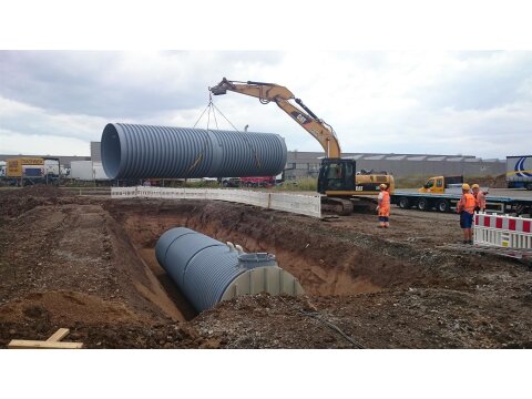 Löschwasserbehälter 50.000 l Hawle Kunststoff – nach DIN 14230, DN 2500, SLW 60 Komplettset