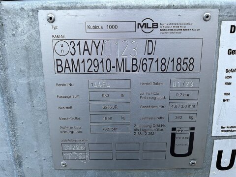 Mobile Tankstelle Diesel 1000 l - doppelwandig verzinkt,...