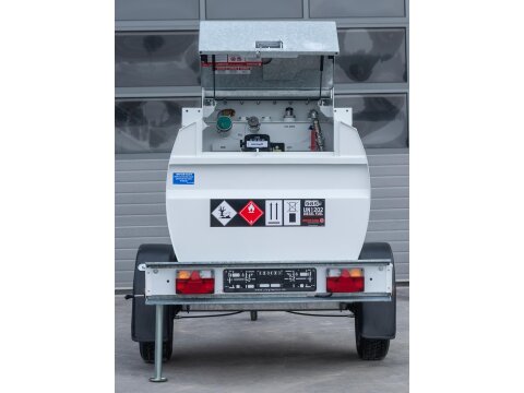 Mobile Tankstelle 1000 l – Tankanhänger, WHG-konform für Baustellen & Industrie