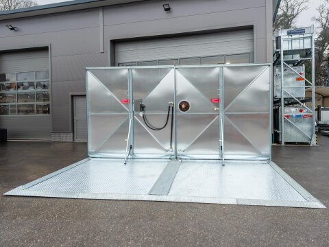 Diesel Abfüllplatz ECO Outdoor – WHG-konformer Betankungsplatz mit Spritzschutzwand für Baustellen & Betriebe