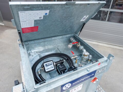 Mobile-Benzintankstelle 330l mit 230V Pumpe für Benzin und Flugkraftstoffe AWsV Transporttank