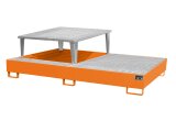 Auffangwanne AWA 21 1xAbfüllaufsatz/1xGitterrost verzinkt max. 2x1000l IBC 2650x1460x865mm