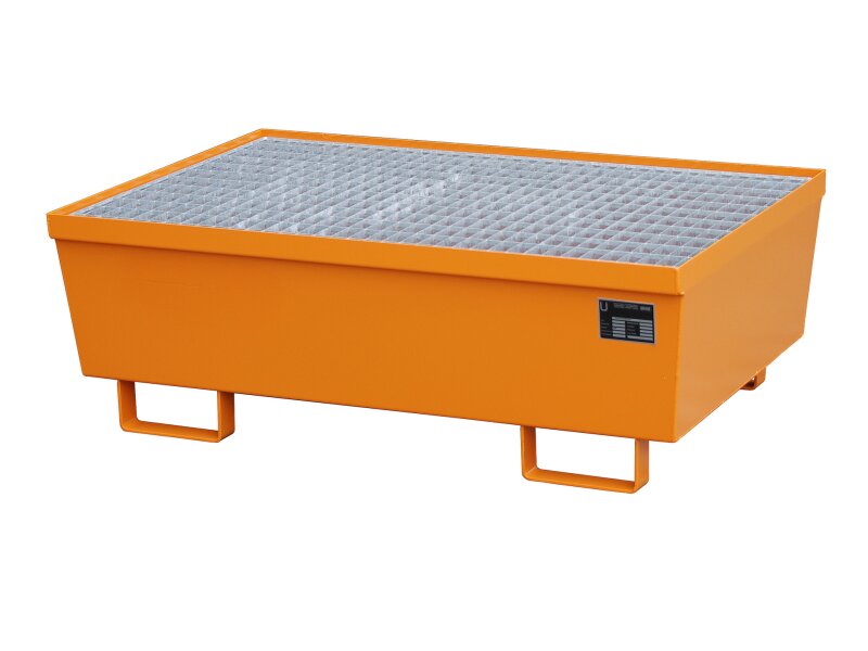 Auffangwanne AM-2 max. 2x200l 1200x800x415mm konische Bauform mit verzinkten Gitterrost