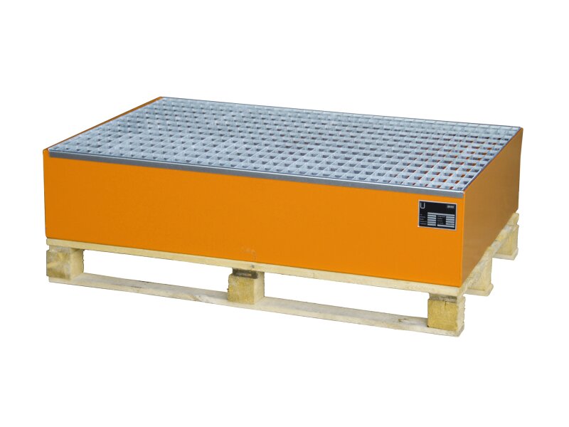 Auffangwanne 2010 max. 2x200l 1200x800x260mm mit Gitterrost ohne Stützfüße