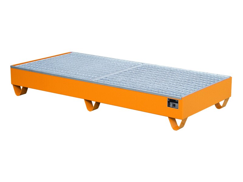 Auffangwanne 2050 max. 3x200l 1800x800x275mm mit Gitterrost und Stützfüße