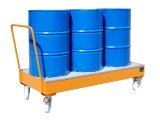 Fahrbare Auffangwanne 2050 SR max. 3x200l 1920x800x1115mm mit verzinkten Gitterrost inkl. Schiebegriff
