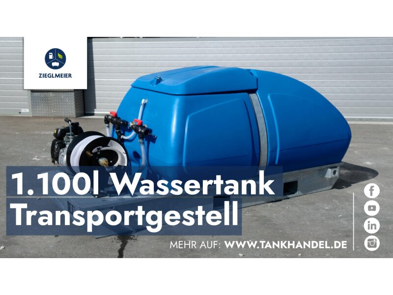 Wasserfass 1.100 Liter auf Transportgestell