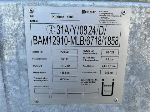 Mobile Tankstelle Diesel 1000 l – doppelwandig verzinkt, 230 V Pumpe 45 l/min gebraucht