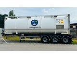 Tankcontainer 37.000 l V4A Edelstahl auf Trailer – für Gefahrstoffe, Wasser & Trafoöle