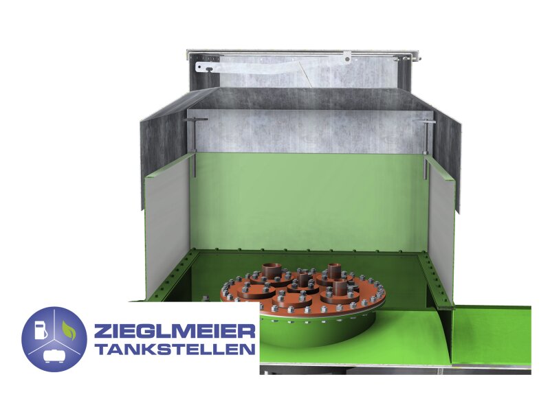 Domschacht-Oberteil 1030×1030 mm mit 400 kN Abdeckung – 90° Einzug, 270 mm Höhe