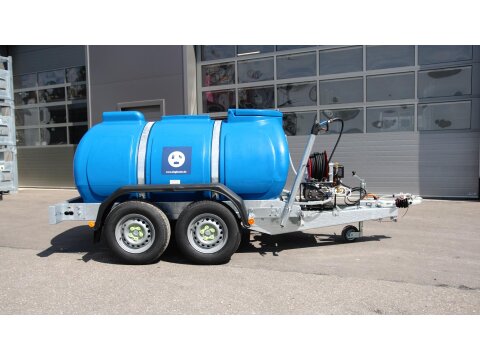 Wasserfass Anhänger 2.000 Liter mit Hochdruckreiniger & Schlauchtrommel – 200 bar, benzinbetrieben