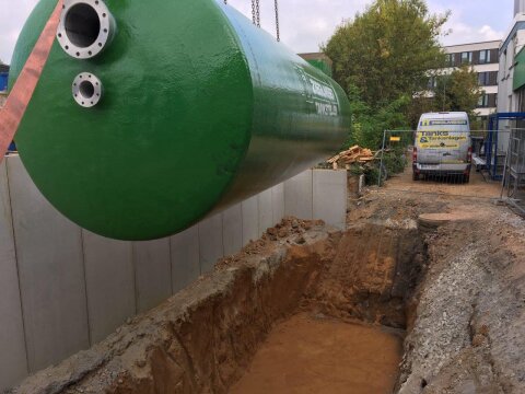 Doppelwandiger Edelstahltank bis 100.000 Liter – nach DIN EN 12285, ober- & unterirdisch